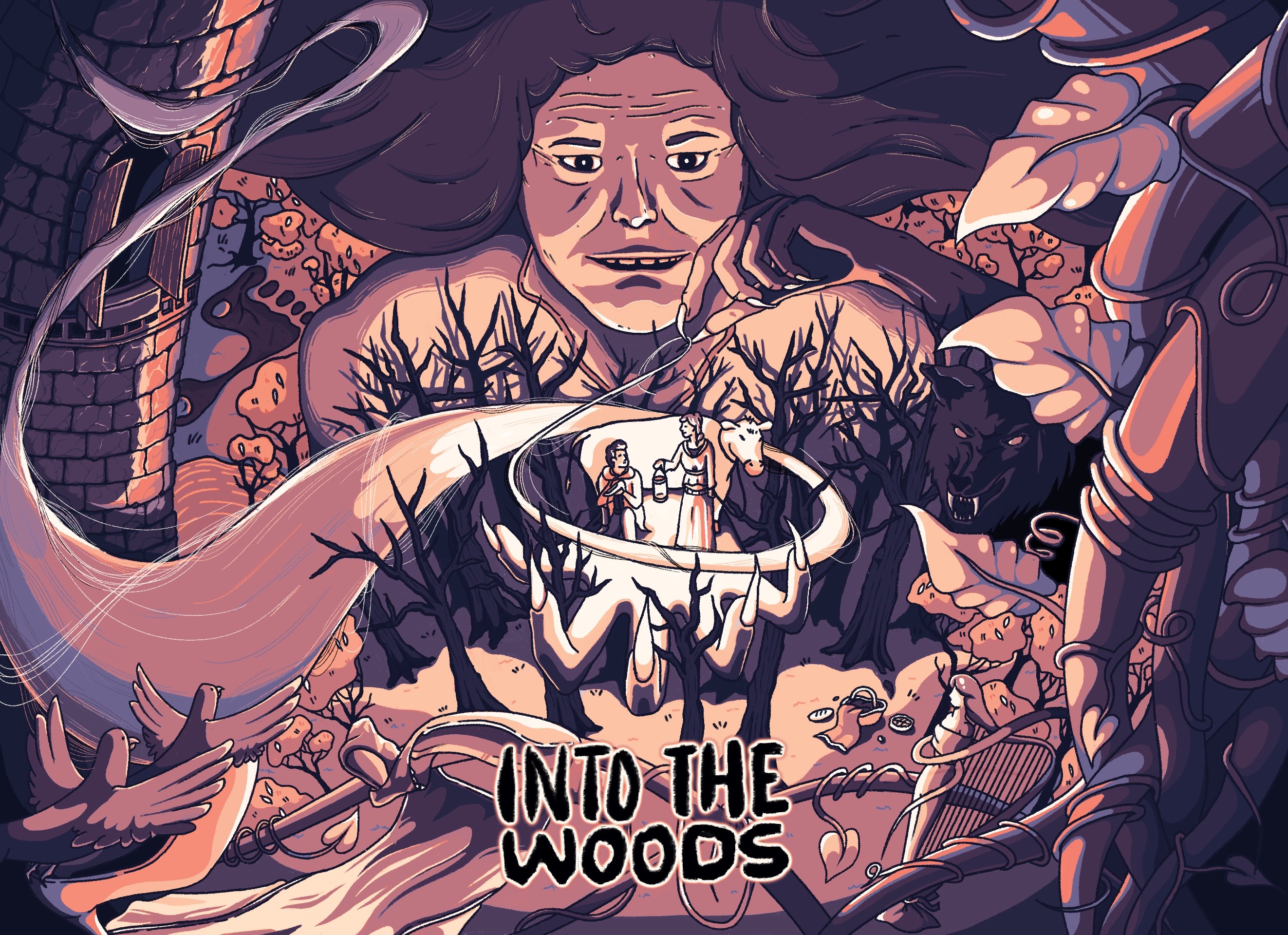 illustration of the musical, into the woods